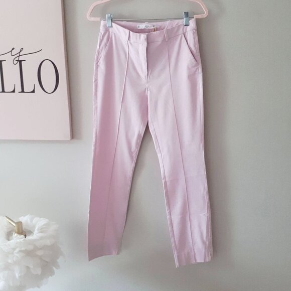NWT Mango pink linen cotton blend darted trouser pants, 6 - Picture 10 of 12